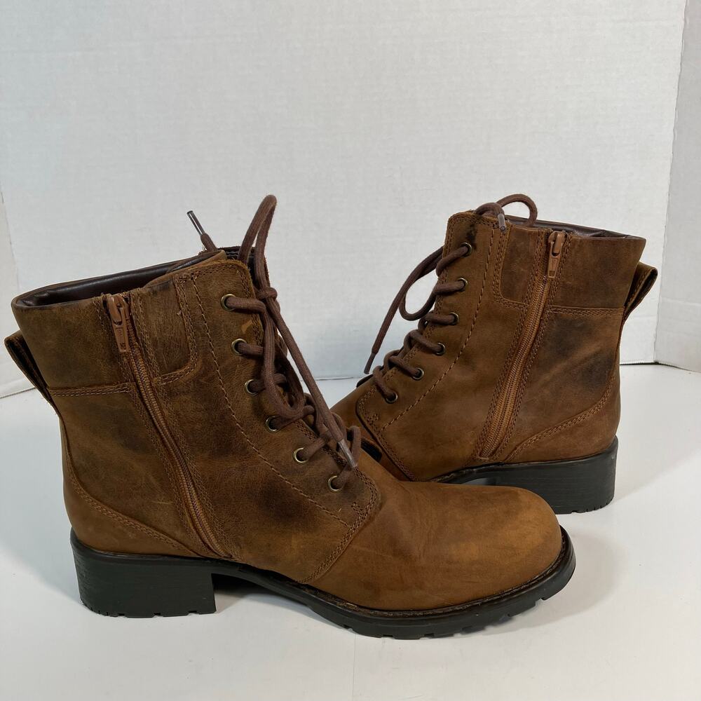 Clarks Sz 10 Orinoco Spice Lace-up Combat Boots 6-Eye Brown Nubuck Leather - Picture 12 of 16
